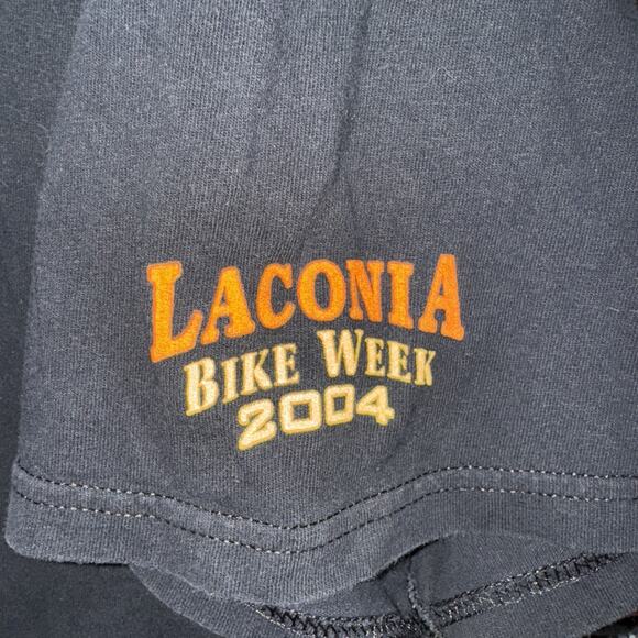 Vintage 2004 Laconia Bike Week Flaming Skull shirt Size Xxl - Picture 3 of 6